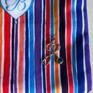 Silver Stethoscope Charm with “Emerald” Stone